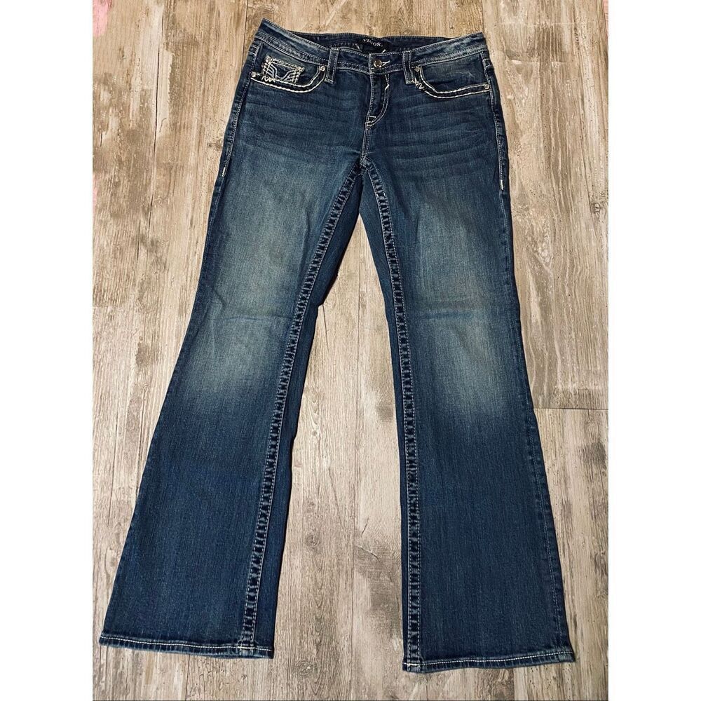 Vigoss Bootcut Heritage Rhinestone Womens Denim Jeans Sz 10